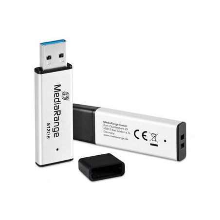 Mediarange Mr1904 Pamięć Usb 512 Gb Usb Typu-A 3.2 Gen 1 (3.1 Gen 1) Czarny, Srebrny
