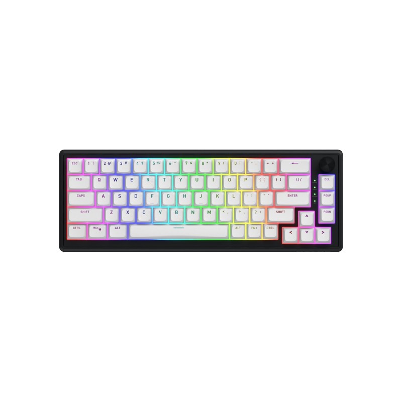 Hator Skyfall Wireless 65 Klawiatura Gaming Usb + Rf Wireless + Bluetooth Qwerty Us English Czarny, Biały