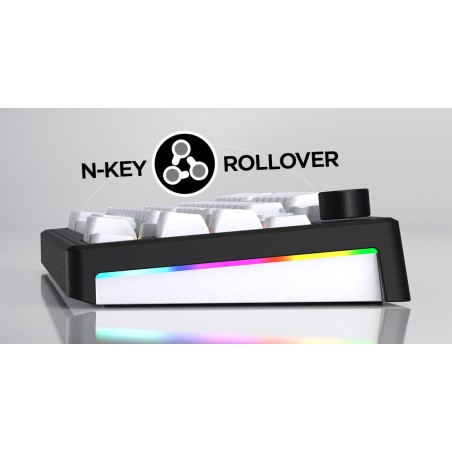 Hator Skyfall Wireless 65 Klawiatura Gaming Usb + Rf Wireless + Bluetooth Qwerty Us English Czarny, Biały