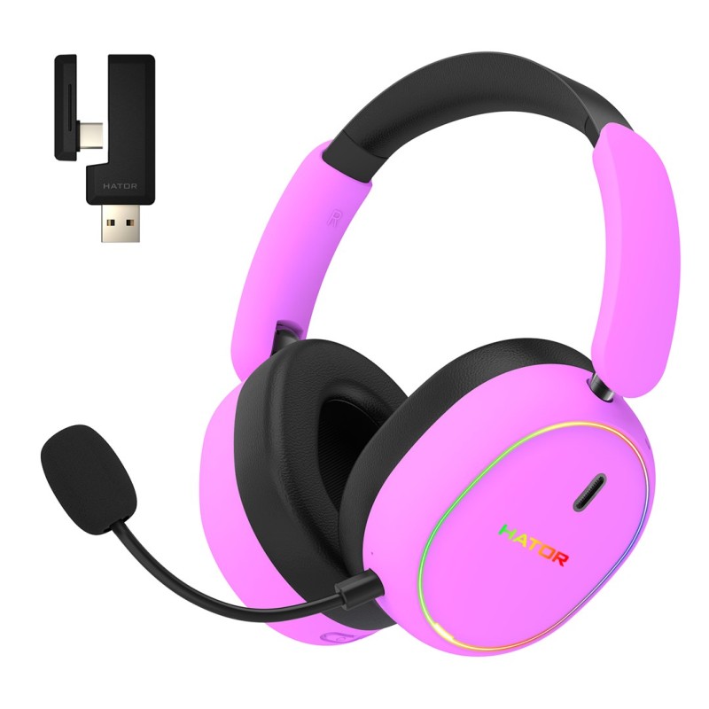 Hator Phoenix 2 Wireless Zestaw Słuchawkowy Przewodowy I Bezprzewodowy Opaska Na Głowę Gaming Usb Type-C / Usb Type-A Bluetooth