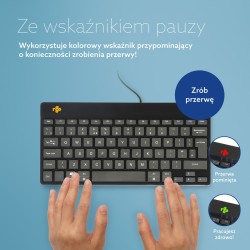 R-Go Tools Ergonomiczna R-Go Compact Break Klawiatura, Z Oprogramowaniem Do Robienia Przerw, Qwerty (Uk), Przewodowa, Czarna