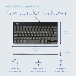 R-Go Tools Ergonomiczna R-Go Compact Break Klawiatura, Z Oprogramowaniem Do Robienia Przerw, Qwerty (Uk), Przewodowa, Czarna