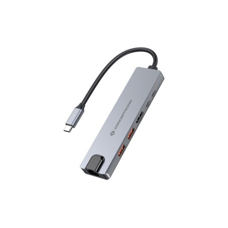 Conceptronic Donn29G Stacja Dokująca Przewodowa Usb 3.2 Gen 2 (3.1 Gen 2) Type-C Szary