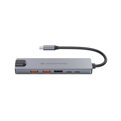 Conceptronic Donn29G Stacja Dokująca Przewodowa Usb 3.2 Gen 2 (3.1 Gen 2) Type-C Szary