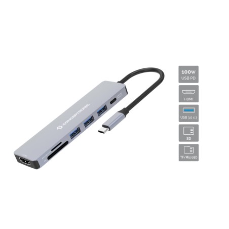 Conceptronic Donn19G Stacja Dokująca Przewodowa Usb 3.2 Gen 1 (3.1 Gen 1) Type-C Szary