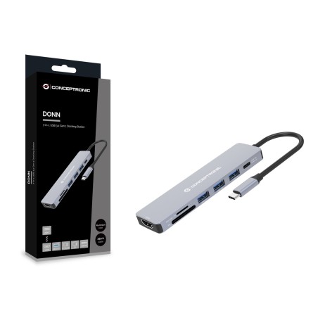 Conceptronic Donn19G Stacja Dokująca Przewodowa Usb 3.2 Gen 1 (3.1 Gen 1) Type-C Szary