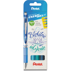 Pióro Kulkowe Energel 0,7 Mm,  Kpl.4 Kolory Błękitne Ukojenie Bl77-St4Cacsspl Pentel