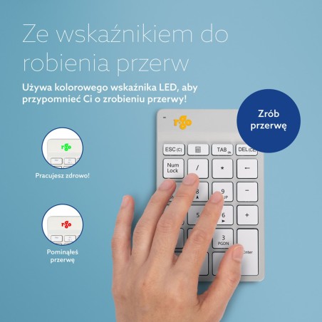 R-Go Tastatur Nummernblock Break Bluetooth Weiăź