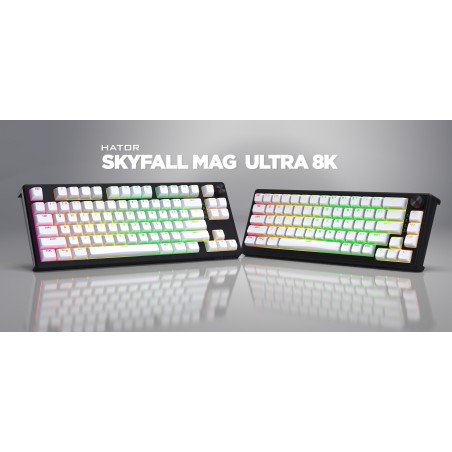 Hator Skyfall 80 Mag Ultra 8K Klawiatura Gaming Usb Qwerty Us English Czarny, Biały