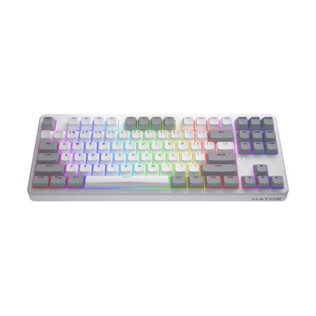 Hator Rockfall 3 Tkl Wireless Klawiatura Uniwersalne Usb + Rf Wireless + Bluetooth Qwerty Angielski Biały