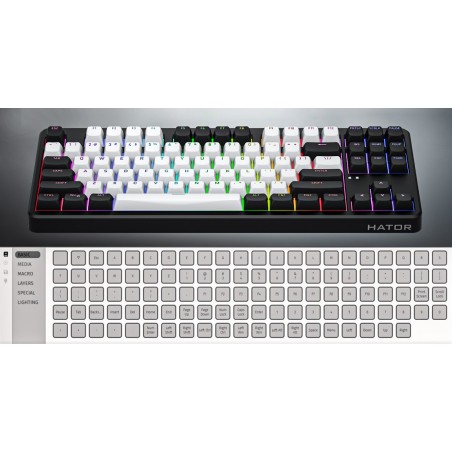 Hator Rockfall 3 Tkl Wireless Klawiatura Uniwersalne Usb + Rf Wireless + Bluetooth Qwerty Angielski Biały