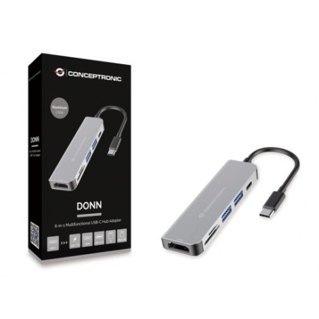 Conceptronic Donn02G Stacja Dokująca Usb 3.2 Gen 1 (3.1 Gen 1) Type-C Aluminium