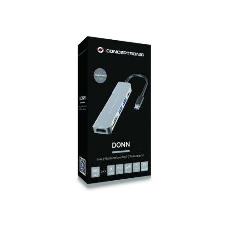 Conceptronic Donn02G Stacja Dokująca Usb 3.2 Gen 1 (3.1 Gen 1) Type-C Aluminium