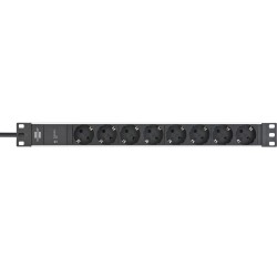 Brennenstuhl - Ss 19.500A - Alu-Line - Listwa Zasilająca 8-Drożna, 2M