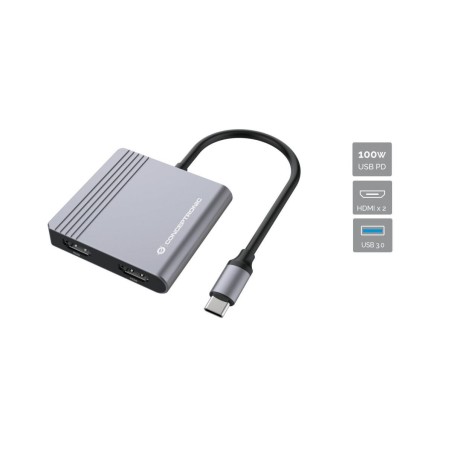 Conceptronic Donn13G Stacja Dokująca Przewodowa Usb 3.2 Gen 1 (3.1 Gen 1) Type-C Szary