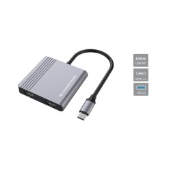 Conceptronic Donn13G Stacja Dokująca Przewodowa Usb 3.2 Gen 1 (3.1 Gen 1) Type-C Szary