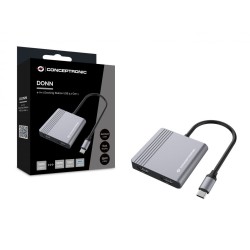 Conceptronic Donn13G Stacja Dokująca Przewodowa Usb 3.2 Gen 1 (3.1 Gen 1) Type-C Szary