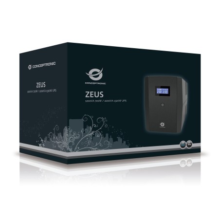 Conceptronic Zeus 1200Va 720W Ups - Iec + Schuko Socket - Line-Interactive - 1200 Va - 720 W - 220 V - 240 V - 220 V