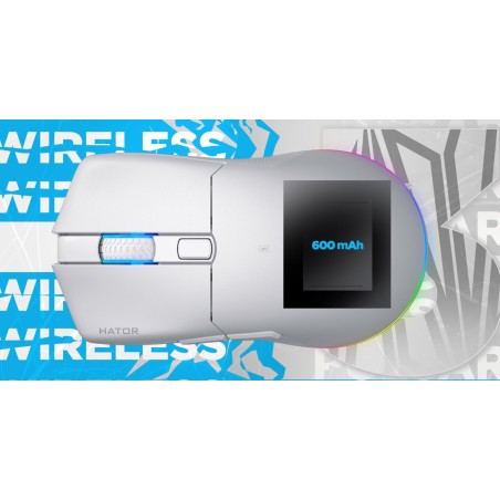 Hator Pulsar 3 Wireless Myszka Gaming Oburęczny Rf Wireless + Bluetooth + Usb Type-C Optyczny 12000 Dpi
