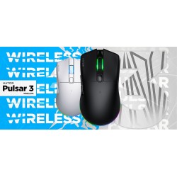 Hator Pulsar 3 Wireless Myszka Gaming Oburęczny Rf Wireless + Bluetooth + Usb Type-C Optyczny 12000 Dpi