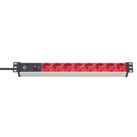 Listwa Zasilająca Brennenstuhl Alu-Line 19" Steckdosenleiste 8-Fach - 10A Sicherungsautomat Und Kaltgerätestecker [19" Steckerle
