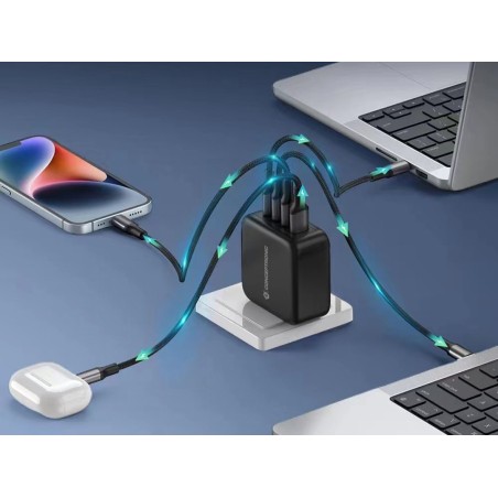 Conceptronic Ładowarka 4Port Gan 3Xusb-C/1Xa 100Wpd3.0/Pps Sw