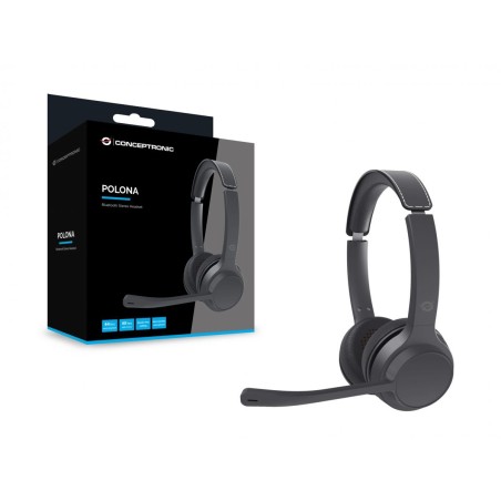 Conceptronic Polona04B Słuchawki/Zestaw Słuchawkowy Przewodowy I Bezprzewodowy Opaska Na Głowę Połączenia/Muzyka Usb Type-C Blue