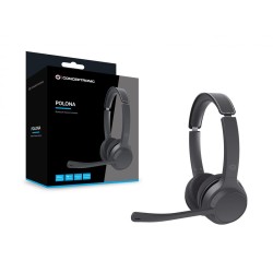 Conceptronic Polona04B Słuchawki/Zestaw Słuchawkowy Przewodowy I Bezprzewodowy Opaska Na Głowę Połączenia/Muzyka Usb Type-C Blue