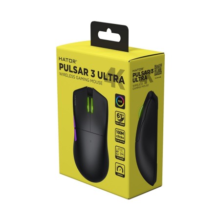 Mysz Dla Graczy Bezprzewodowa Hator Pulsar 3 Ultra 4K Wireless Czarna