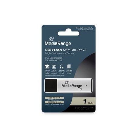 Mediarange Mr1905-1 Pamięć Usb 1 Tb Usb Typu-A 3.2 Gen 1 (3.1 Gen 1) Czarny, Srebrny
