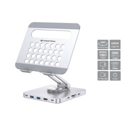 Uchwyt Na Tablet Conceptronic Ze Stacją Dokującą 8 W 1 Srebrny