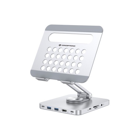 Uchwyt Na Tablet Conceptronic Ze Stacją Dokującą 8 W 1 Srebrny