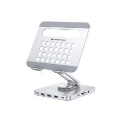 Uchwyt Na Tablet Conceptronic Ze Stacją Dokującą 8 W 1 Srebrny