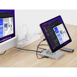 Uchwyt Na Tablet Conceptronic Ze Stacją Dokującą 8 W 1 Srebrny