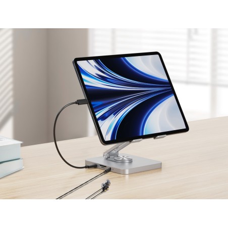 Uchwyt Na Tablet Conceptronic Ze Stacją Dokującą 8 W 1 Srebrny