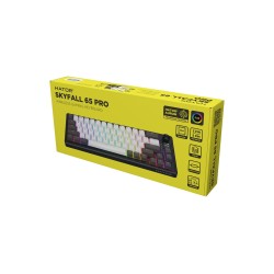 Hator Skyfall Pro Wireless 65 Klawiatura Gaming Usb + Rf Wireless + Bluetooth Qwerty Us English Czarny, Szary