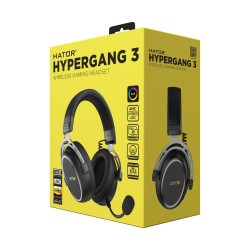 Hator Hypergang 3 Wireless Zestaw Słuchawkowy Bezprzewodowy Opaska Na Głowę Gaming Usb Type-C / Usb Type-A Bluetooth Czarny