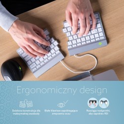Klawiatura R-Go Tastatur Split Break Us-Layout Bluetooth Weiăź