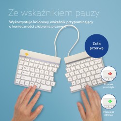 Klawiatura R-Go Tastatur Split Break Us-Layout Bluetooth Weiăź