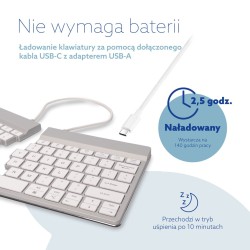 Klawiatura R-Go Tastatur Split Break Us-Layout Bluetooth Weiăź
