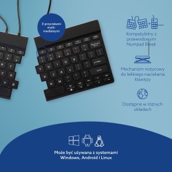 R-Go Tools Ergonomiczna Klawiatura R-Go Split Break V2 Z Oprogramowaniem Break, Qwerty_Us, Przewodowa, Czarna