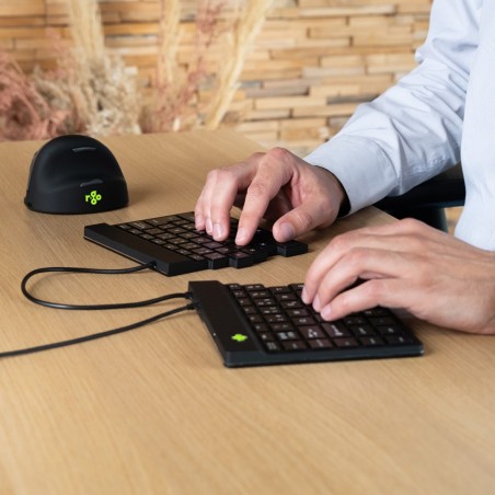 R-Go Tools Ergonomiczna Klawiatura R-Go Split Break V2 Z Oprogramowaniem Break, Qwerty_Us, Przewodowa, Czarna