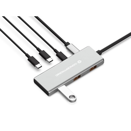 Conceptronic Hubbies17G Huby I Koncentratory Usb 3.2 Gen 2 (3.1 Gen 2) Type-C 10000 Mbit/S Szary