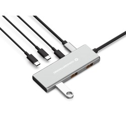 Conceptronic Hubbies17G Huby I Koncentratory Usb 3.2 Gen 2 (3.1 Gen 2) Type-C 10000 Mbit/S Szary