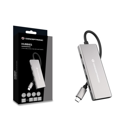 Conceptronic Hubbies17G Huby I Koncentratory Usb 3.2 Gen 2 (3.1 Gen 2) Type-C 10000 Mbit/S Szary