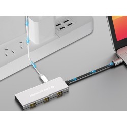 Conceptronic Hubbies17G Huby I Koncentratory Usb 3.2 Gen 2 (3.1 Gen 2) Type-C 10000 Mbit/S Szary