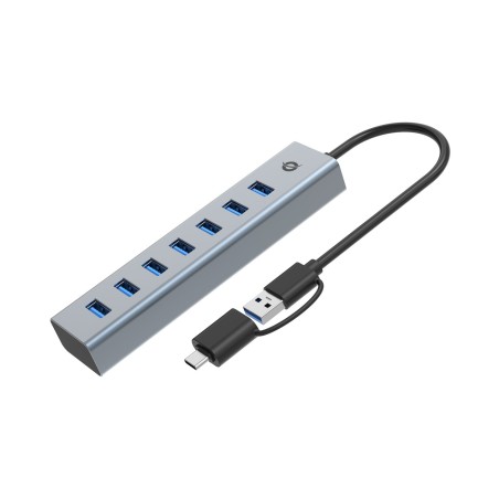 Conceptronic Hubbies21Gp Huby I Koncentratory Usb 3.2 Gen 1 (3.1 Gen 1) Type-A 5000 Mbit/S Szary