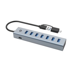 Conceptronic Hubbies21Gp Huby I Koncentratory Usb 3.2 Gen 1 (3.1 Gen 1) Type-A 5000 Mbit/S Szary
