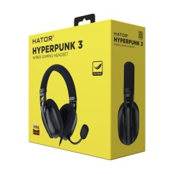 Hator Hyperpunk 3 Zestaw Słuchawkowy Przewodowa Douszny Gaming Czarny