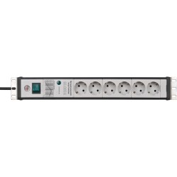 Brennenstuhl 1156057696 Rozgałęziacz 3 M 6 X Gniazdo Sieciowe Wewnętrzna Czarny, Jasny Szary